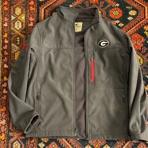Men's Gray UGA Performance Jacket with Red Details